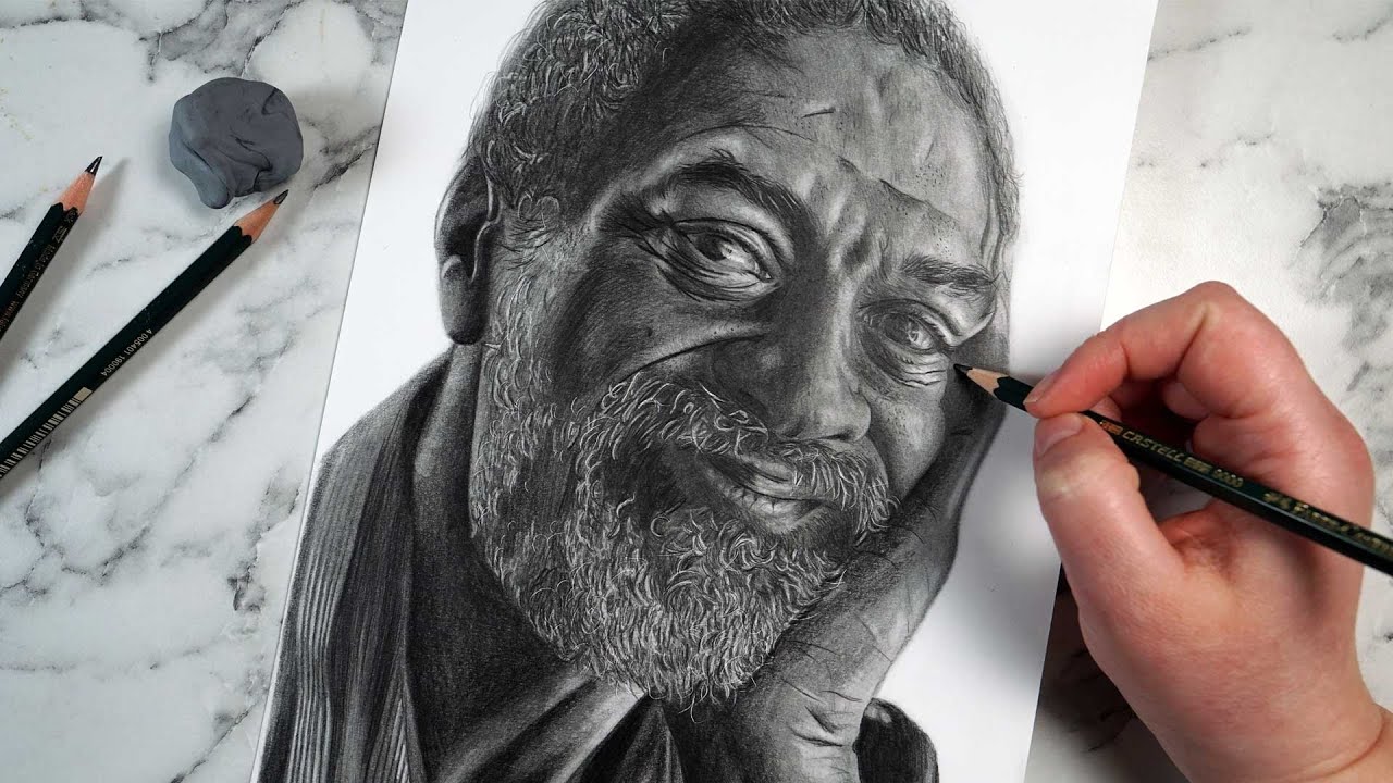 How to draw and shade a portrait using Graphite Pencils 