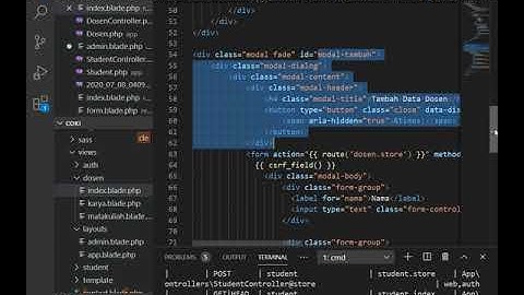 Pertemuan 13 CRUD  Update Data Menggunakan Modal Bootstrap di laravel 7