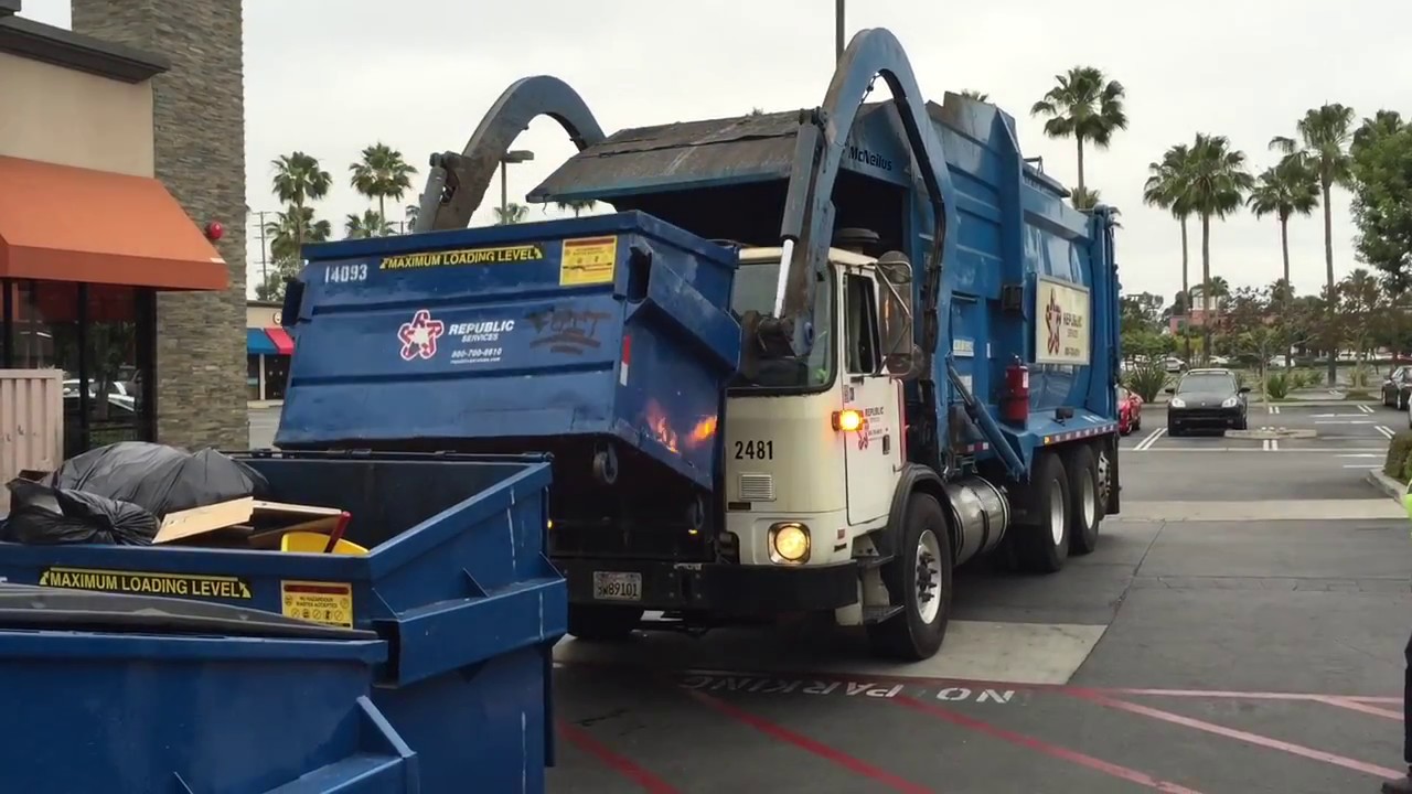 Republic Services Truck 2481 in Downtown Brea (3) YouTube
