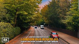 London Bus Route 85 | Kingston to Putney Bridge | 4K Front Seat POV