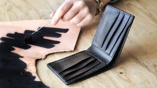 Making A Black Leather Bifold Wallet