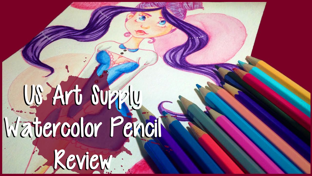 Art Supply Review ~ Us Art Supply Watercolor Pencils ~ Watercolor Colored Pencil Illustration - Youtube