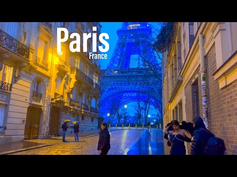 Paris, فرنسا | جولة في المدينة 4K | 5 فبراير 2022