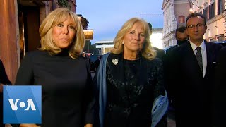 Jill Biden, Brigitte Macron Dine Together In Rome