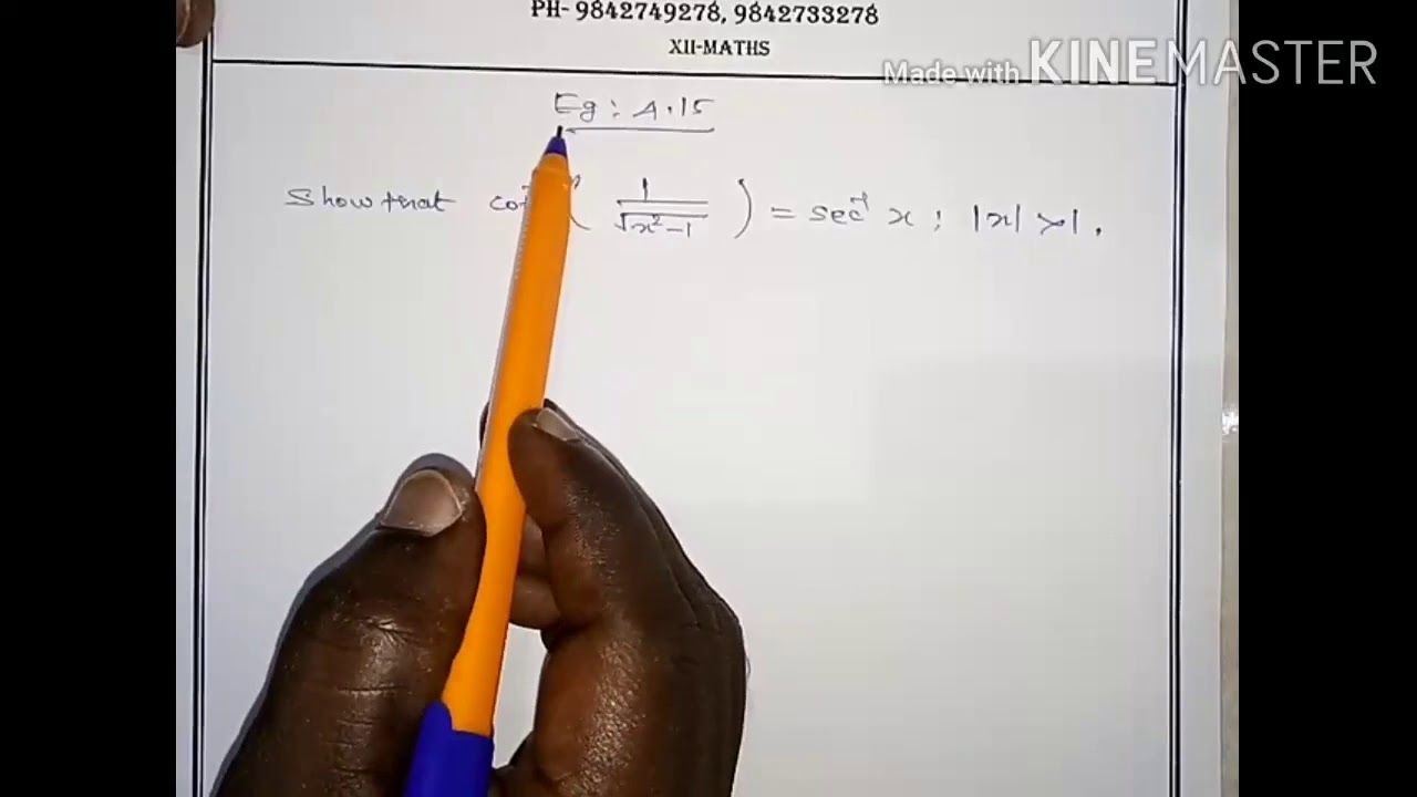 XII Maths chapter 4 example 4.15 - YouTube