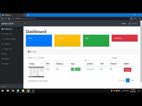 Admin CRUD Project with Laravel 5.8