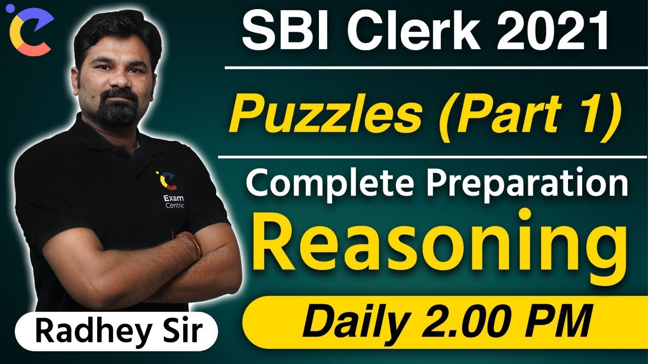 SBI Clerk 2021 I Puzzles by Radhey Sir I Part-1 |  SBI Clerk Reasoning I Join Live 