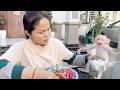 Baby FIDO Very Sharply Cuddle Mom Reject To Sit Himself On Table