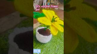 DIY crochet flower pot #crochet #diykeychain #flowerbag #diy #handmade