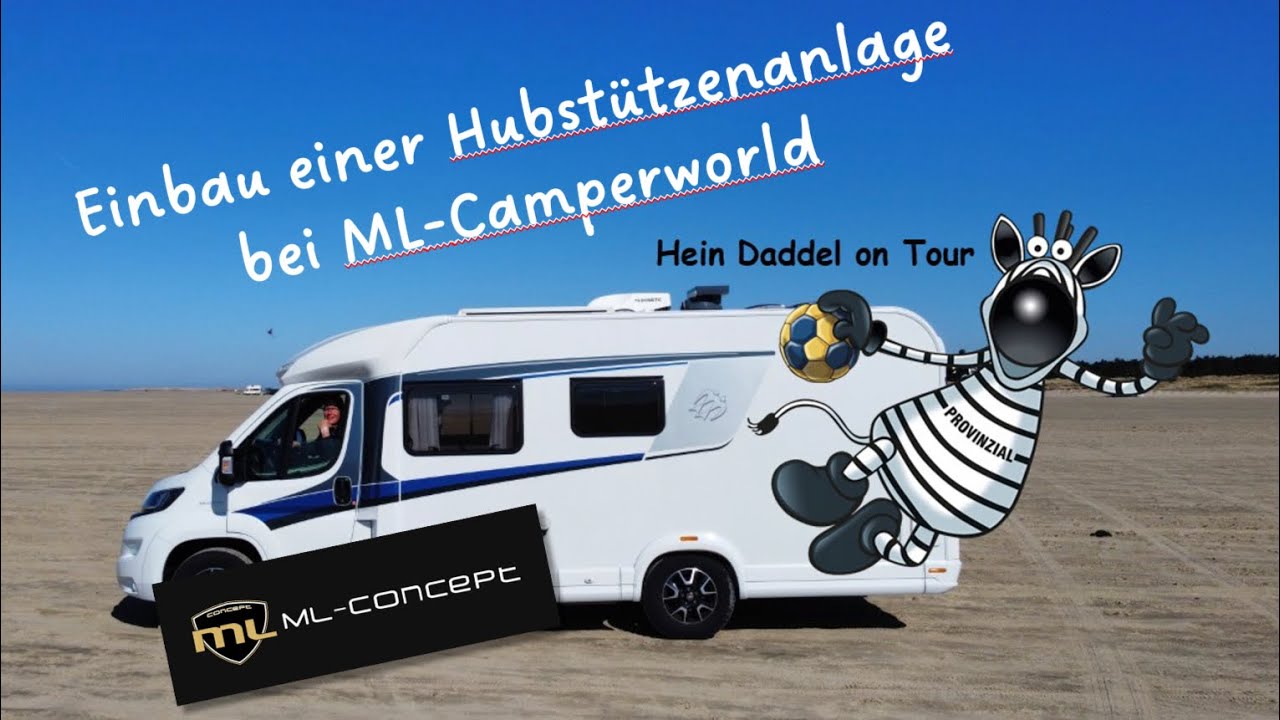 Hubstützenanlage von ML-Camperworld für Hein Daddel und Messe bei Reisemobile Dülmen mit den Ahlfis