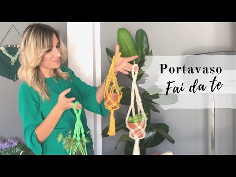 Portavaso in macramè tutorial - nodo a spirale e nodo scorsoio  #tutorialmacrame #macrameitalia