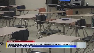 Parent wants school board to restrict reading racial slurs