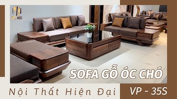 Mẫu sofa gỗ óc chó nhập khẩu Bắc Mỹ | Nội thất cao cấp hiện đại | Sofa Gỗ Việt Mộc