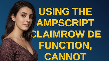 Salesforce: Using the ampscript ClaimRow DE function, cannot populate email address in DE col., i...