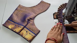 Paithani Silk Saree Blouse Design Cutting And Stitching | Blouse Design Back Neck | Blouse Designs screenshot 4