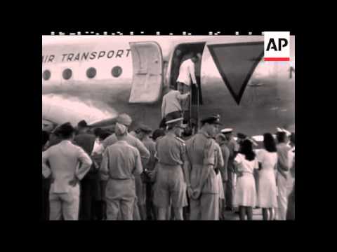SIR ARCHIBALD CLARK-KERRY AND DR VAN MOCK LEAVE BATAVIA, JAVA - NO SOUND