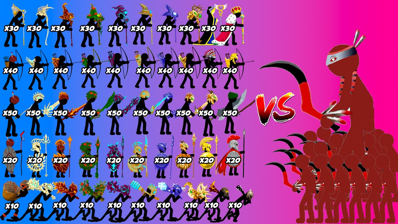 Sicklebear & Sicklewrath Vs All Stick Skins Units Army | Stick War Legacy -  Who Will Win?