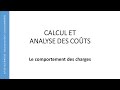 Cours cots variables  cots fixes calcul de cots le comportement des charges dut gea