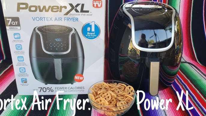 PowerXL Freidora de aire Vortex, 2 cuartos de galón, 10 ajustes  preestablecidos de cocción que incluyen asar, hornear y freír, asar,  recalentar, 1500