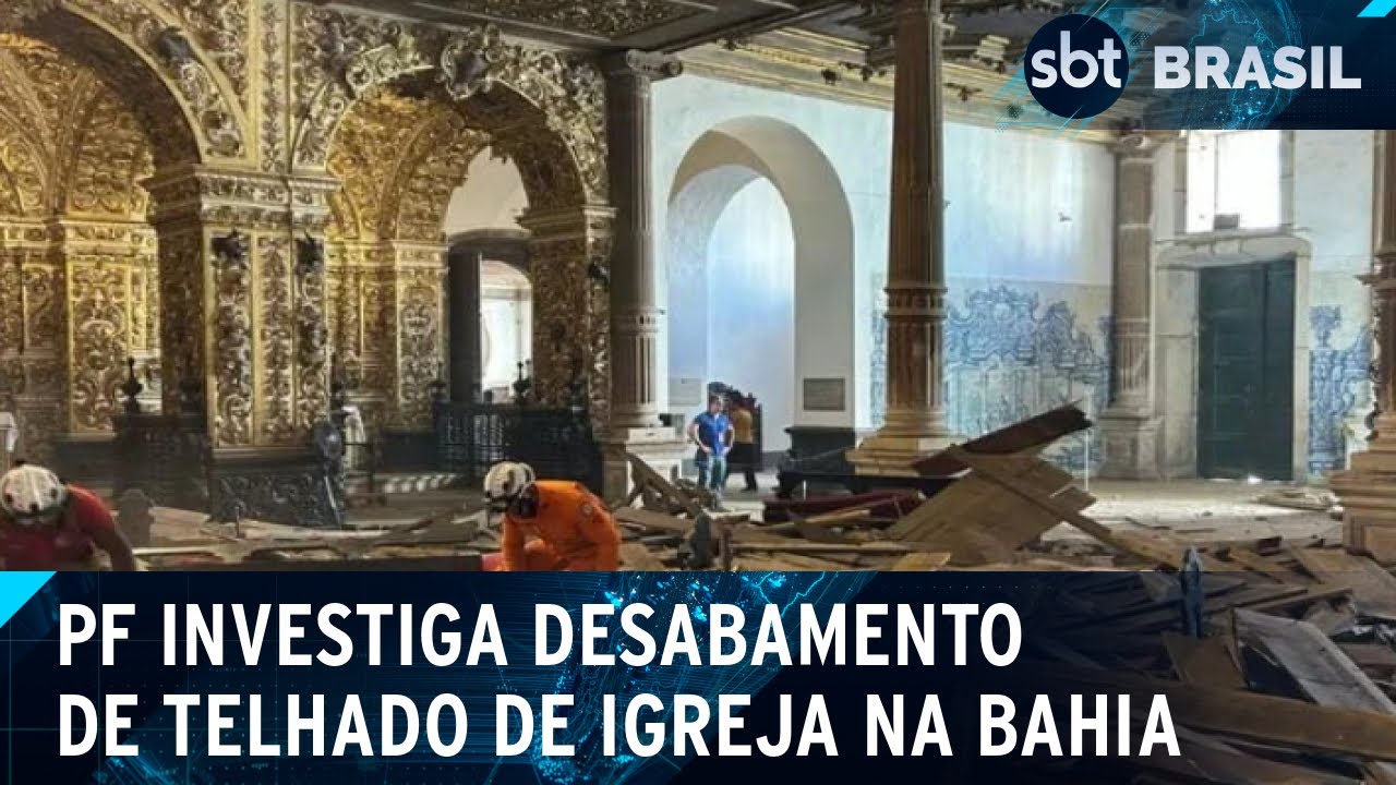 PF vai apurar desabamento de teto de igreja que matou turista em Salvador | SBT Brasil (06/02/25)