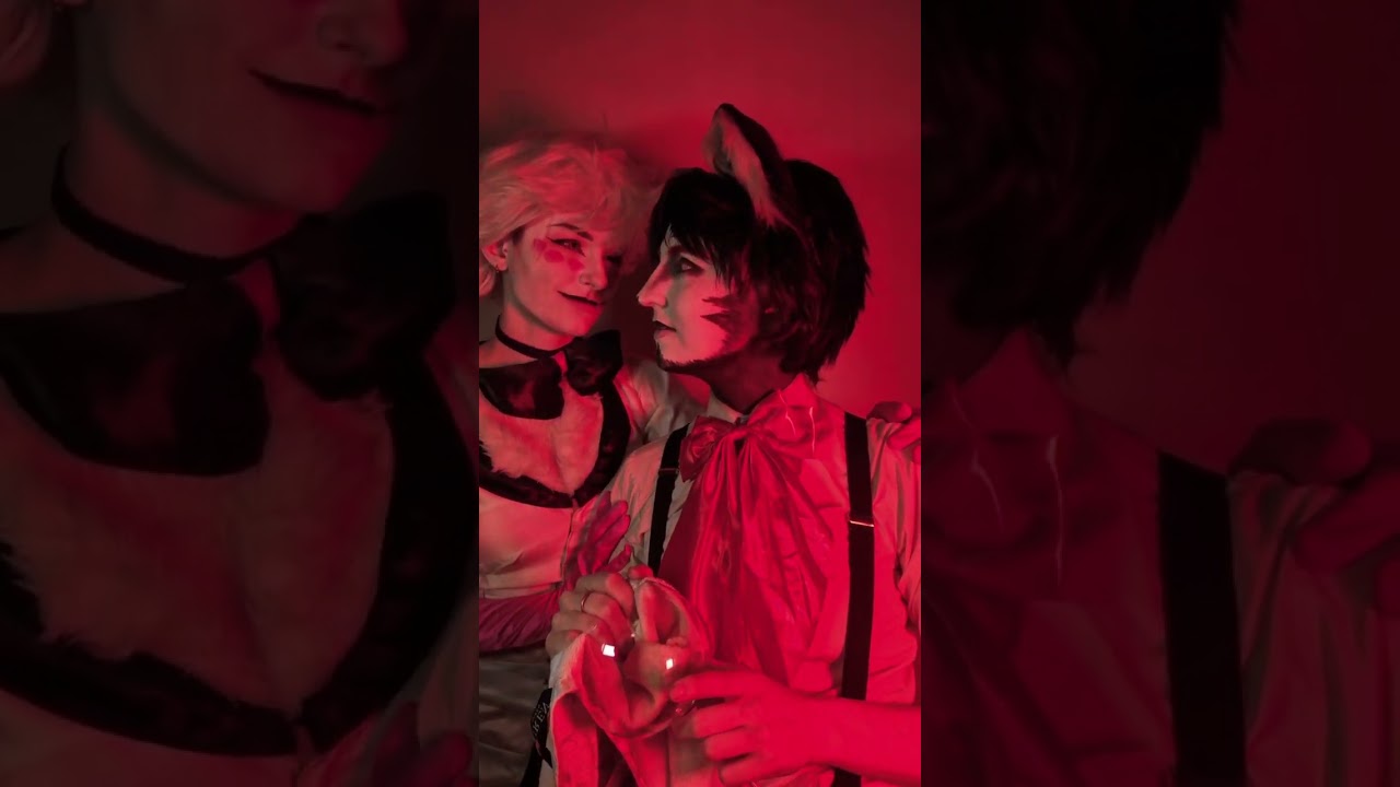 Angel Dust brings Husk peace - Hazbin Hotel in Real Life - Huskerdust cosplay