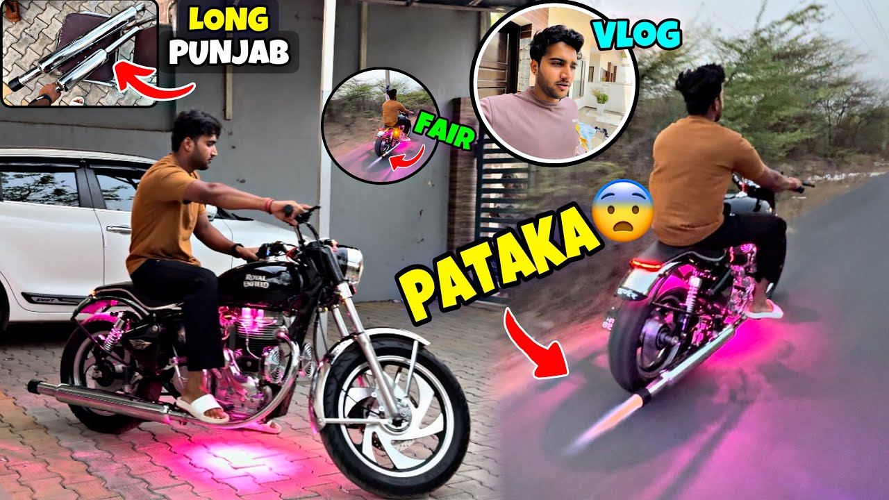 BULLET M LAGWADIA LONG PUNJAB SILENCER😱| BULLET PATAKE MARNELAGI😨