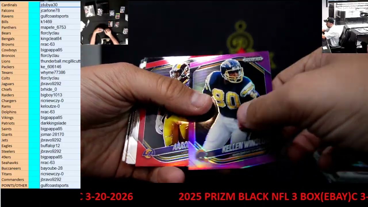 CAJUNBREAKER 2025 PRIZM BLACK NFL 3 BOX(EBAY)C 3-20-2026