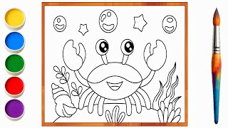 Turning Simple Drawings Into Beautiful Works Of Art Through Coloring The Crab