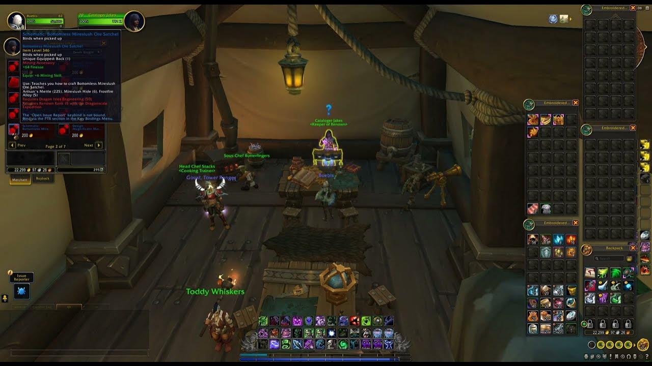 Schematic Bottomless Mireslush Ore Satchel From where to get, WoW