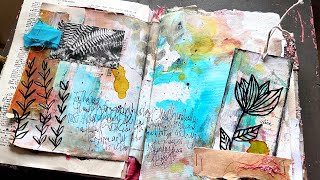 Altering a Clothing Tag in Art Journal- Mixed Media Art Journal Process