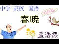 漢詩1春暁〈春眠暁を覚えず〉漢詩の風景・漢詩の世界&larr;国語教科書の解説【書き下し/現代語訳/現代仮名遣い】
