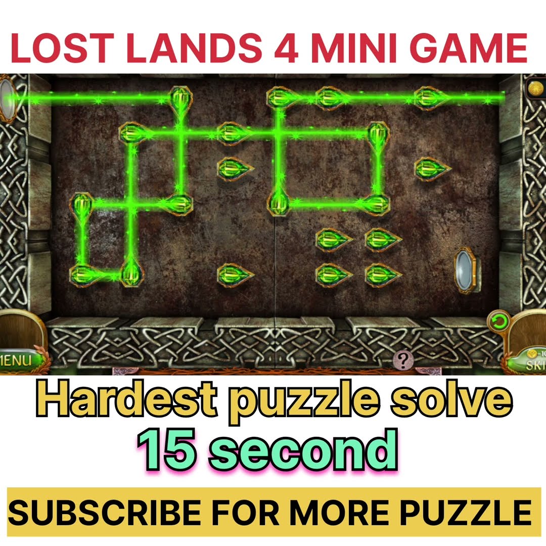 Lost Lands 4 Mini Game: Green Laser Crystal Puzzle Solved in 15