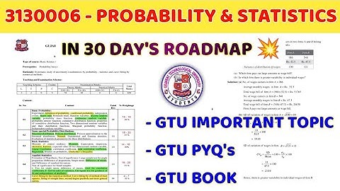 3130006 - Probability and Statistics in 30 Day