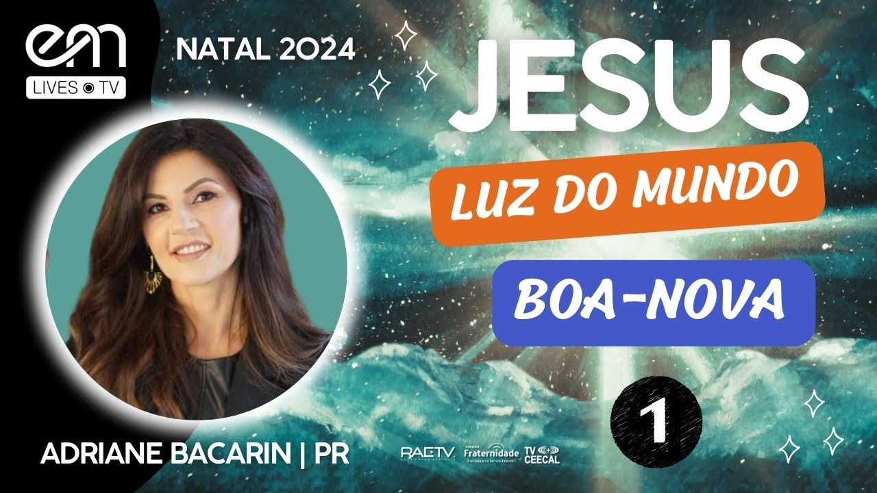 Especial de Natal 2024.
Livro: Luz do Mundo – autoria espiritual de Amélia Rodrigues e psicografia de Divaldo Franco – Capítulo 1 – Boa-nova.

Exposição: Adriane Bacarin (PR).
Apresentação: Regina Mercadante (SP).
Data: 17/12/2024.
Horário: 19h30.

- Adriane Viola Bacarin - graduada em  Administração de empresas, Direito e Psicologia. Pós Graduada em Psicologia Analítica e Prática Clínica em Espiritualidade; Mestre em Literatura Comparada. Coordenadora de Estudos da Série Psicológica e Palestrante.

Veja a playlist:
https://www.youtube.com/playlist?list=PL6S9KEn3CGmXtKprQ5uiKd-Wmua_pqECz

Conheça o nosso canal:
YouTube - https://www.youtube.com/espiritismoemediunidade

Produção: EM Lives TV - https://emlives.tv/
Realização: Projeto Espiritismo e Mediunidade.

#luzdomundo #jesus #espiritismoemediunidade #espiritismo #allankardec #espirita #doutrinaespirita #emlivestv #natal2024 #amor #luz #boanova #adrianebacarin #natal #luzdomundo