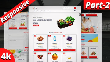 Part2 Create A Responsive Grocery Store Website Design Using HTML - CSS - JavaScript || Step By Step