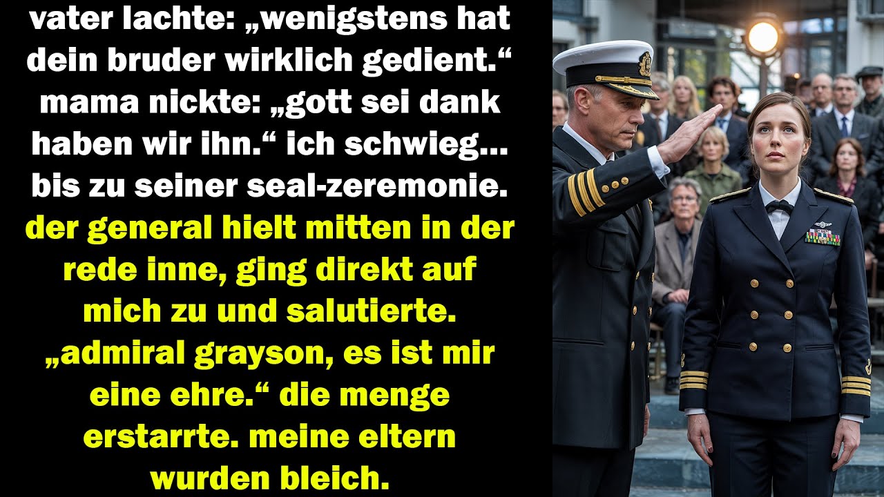 bei der zeremonie meines bruders stoppte der general mitten in der rede, kam zu mir und salutierte.