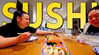 SUSHI MUKBANG 먹방 Spicy Tuna Roll + Salmon Roll + Shrimp Roll + Scallop Roll Eating Show! (SO GOOD!) screenshot 5