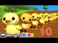 Ten Little Duckies - Sing Along | @Cocomelon - Nursery Rhymes | Moonbug Literacy