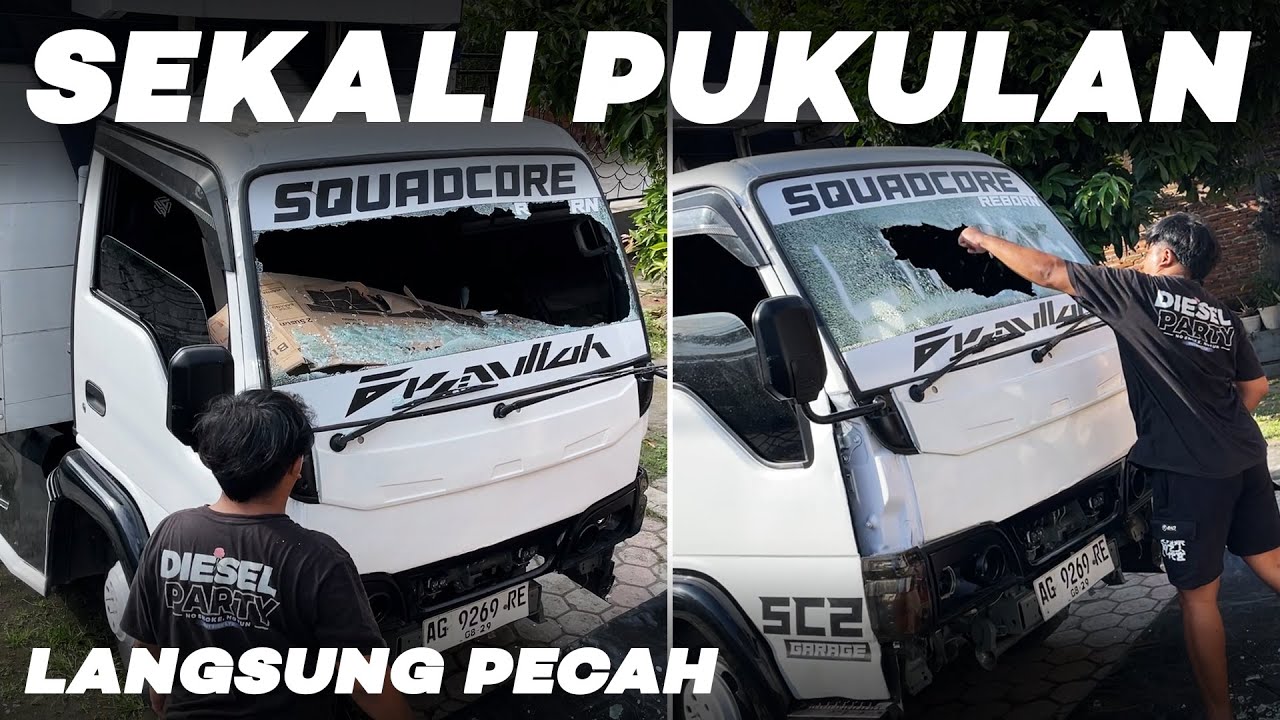 KIKI CORE PECAHIN KACA TRUK CUMAN SEKALI PUKULAN‼️