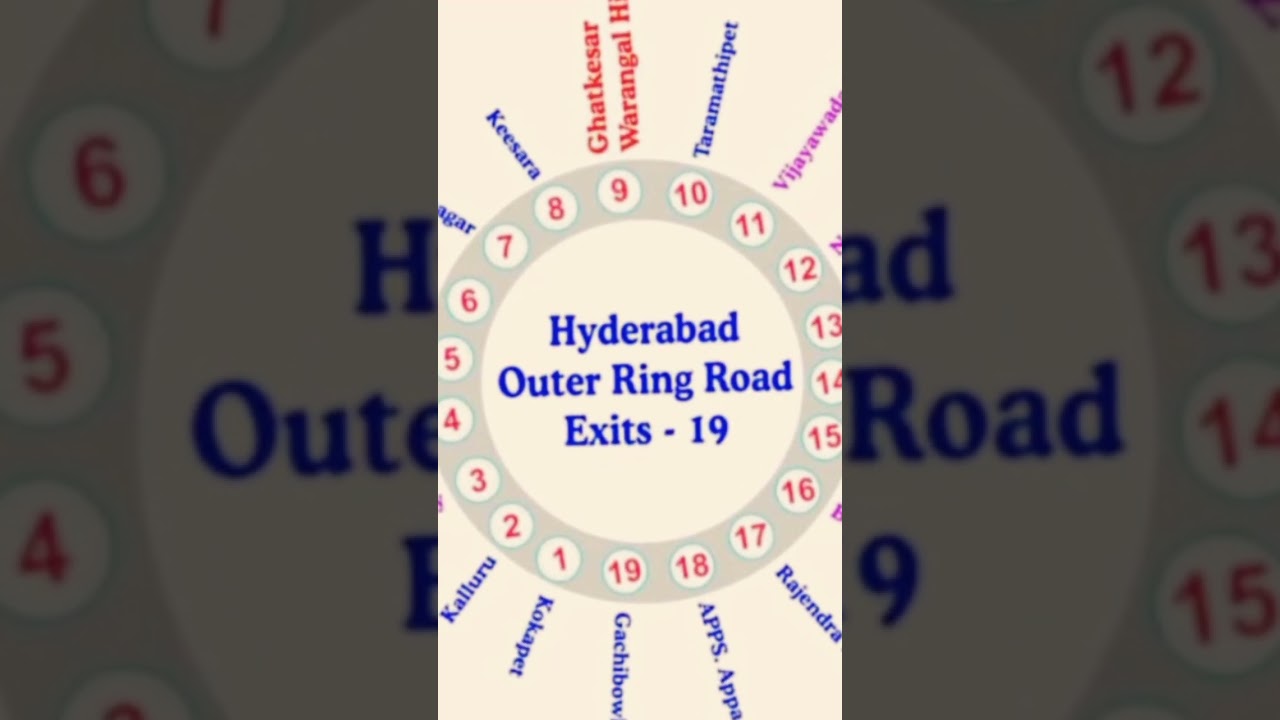 ORR exit numbers hyderabad. Telangana