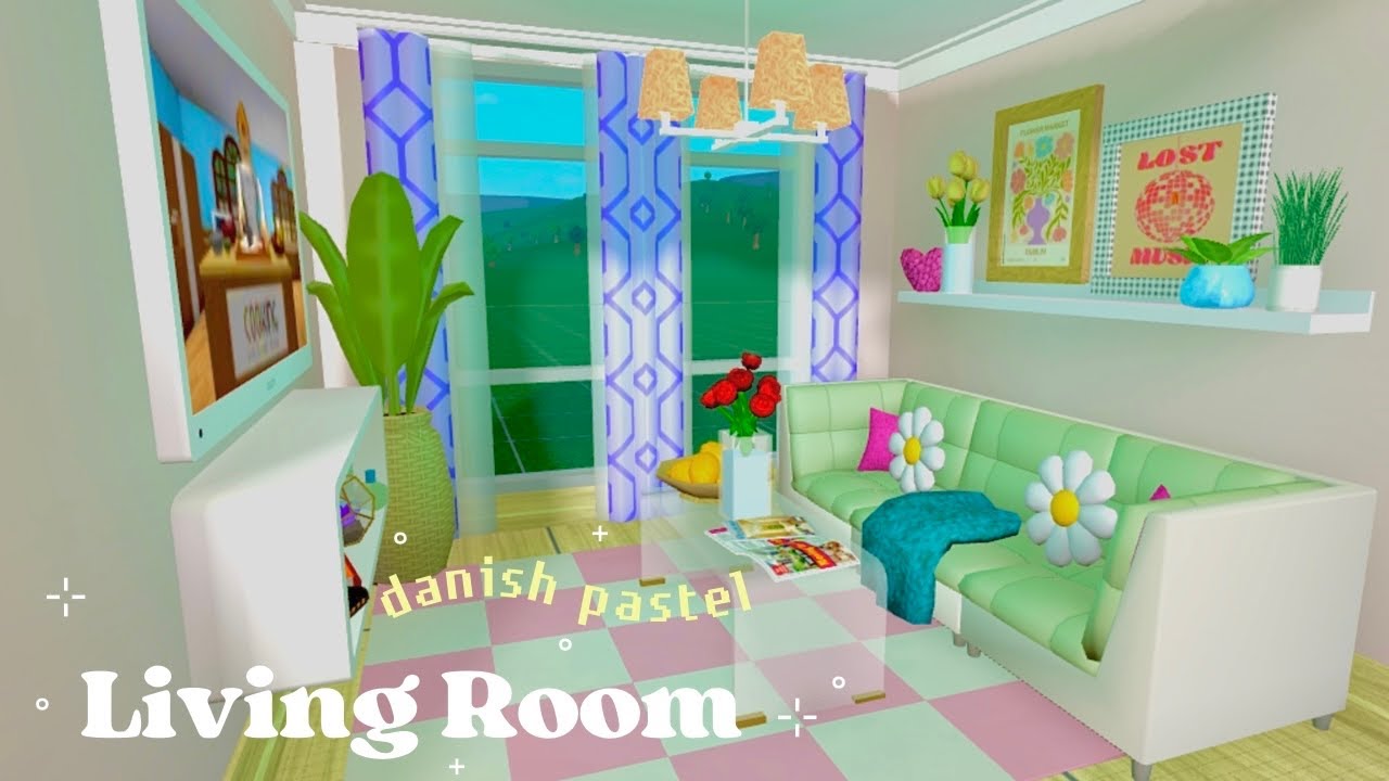 12K DANISH PASTEL LIVING ROOM (NO GAMEPASS) bloxburg room idea