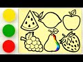 Sand painting fruits for kids and toddlers