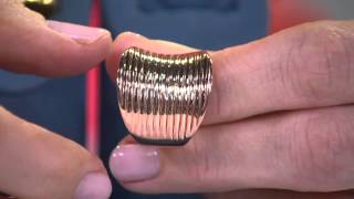 Stainless Steel Ribbed Saddle Design Ring With Jennifer Coffey