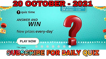 Amazon Quiz Answers Today l Win 1000 Amazon Pay Balance l 20 October 2021