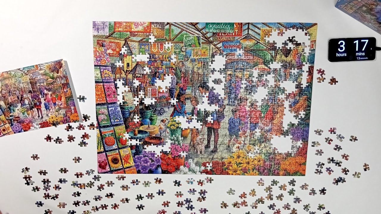 #108 Gardener's Delight Puzzle Time Lapse, Gibsons 500 piece. - YouTube