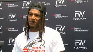 Full interview with Kansas City Chiefs running back Isiah Pacheco during youth football camp ...