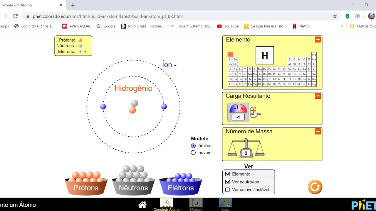 PhET Química - Construir um átomo - YouTube