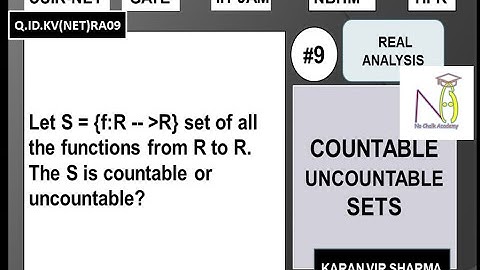 Real Analysis | Q.ID.KV(NET)RA09 | Countable and Uncountable