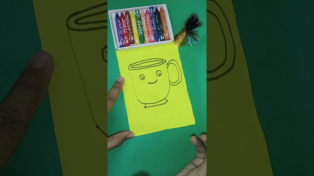 Draw and colour cute coffee cup#easy#simple#trending#shorts#viral#happy#cute#beautiful#best#love