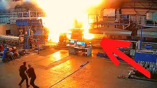 A portal to hell in an aluminum factory... shocking video. Incredible Moments Caught on CCTV Camera